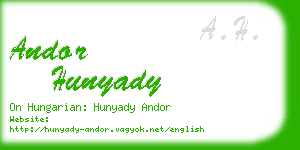 andor hunyady business card